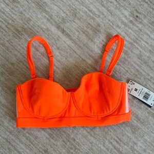 Adidas X Ivy Park Neon Orange Padded Bikini Top sz M new with tags